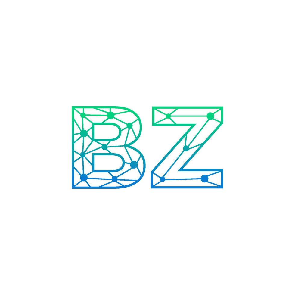 abstrakt Brief bz Logo Design mit Linie Punkt Verbindung zum Technologie und Digital Geschäft Unternehmen. vektor