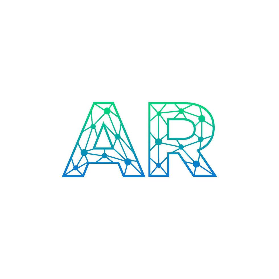 abstrakt Brief ar Logo Design mit Linie Punkt Verbindung zum Technologie und Digital Geschäft Unternehmen. vektor