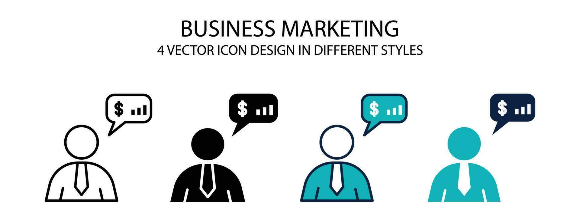 företag marknadsföring ikon i översikt, tunn linje, fast, fylld och platt stil. vektor illustration av två färgad och svart företag marknadsföring vektor ikoner mönster kan vara Begagnade för mobil, ui, webb