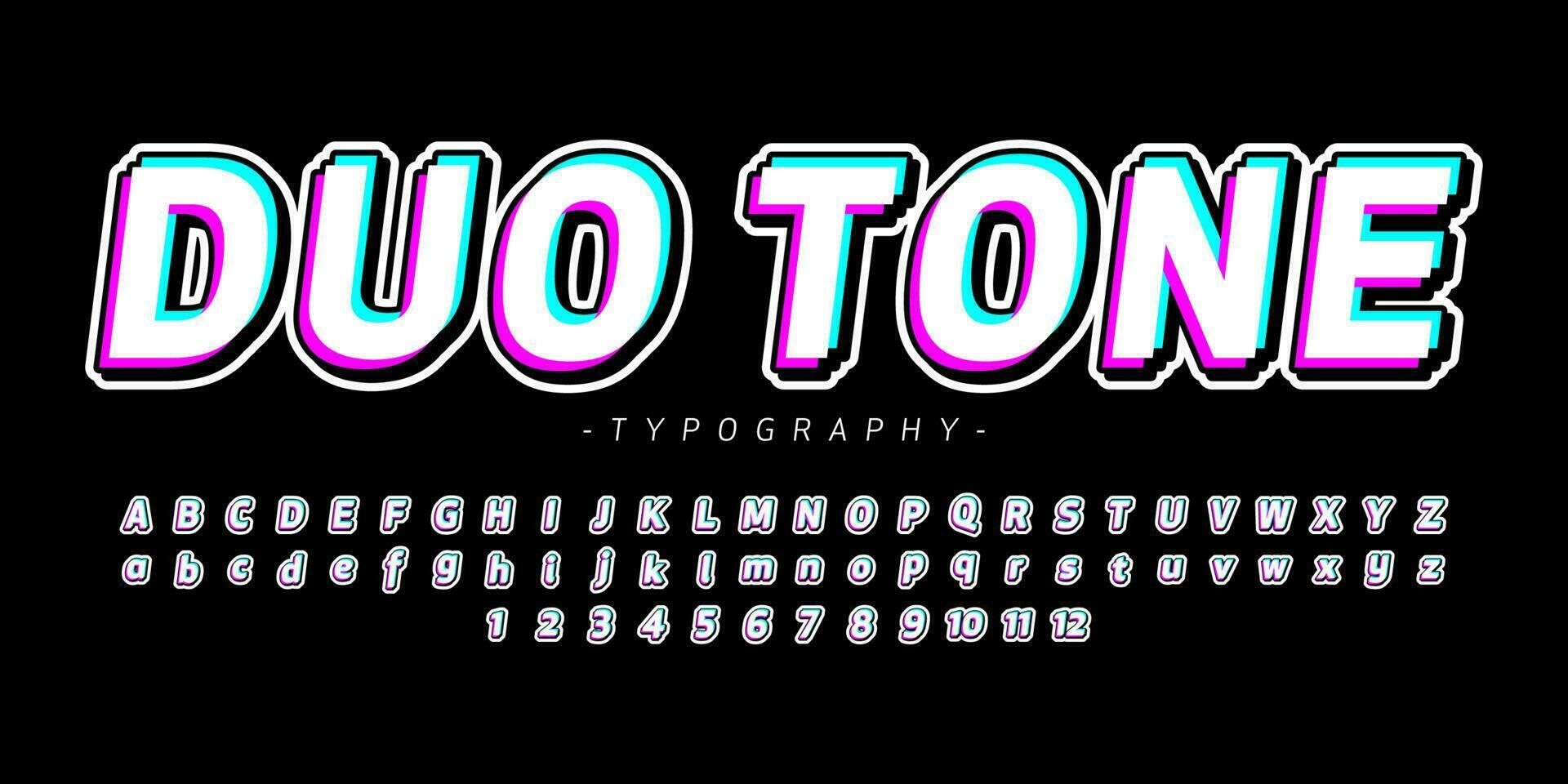 duo tona typografi font design vektor