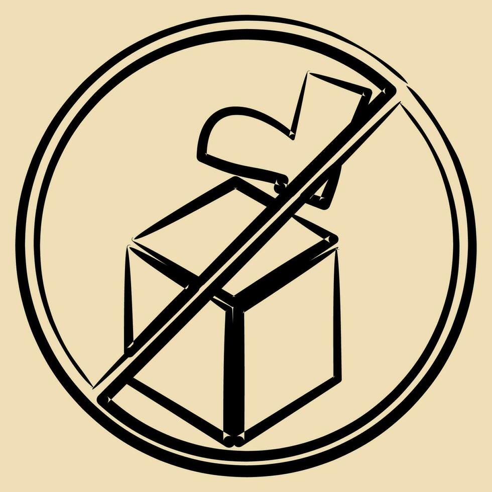 Symbol tun nicht Schritt. Verpackung Symbol Elemente. Symbole im Hand gezeichnet Stil. gut zum Drucke, Poster, Logo, Produkt Verpackung, Zeichen, Expedition, usw. vektor