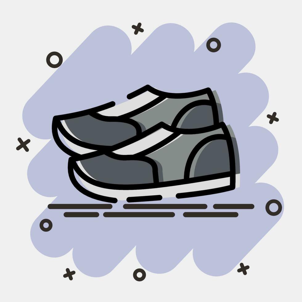 Symbol Schuhe. Schule und Bildung Elemente. Symbole im Comic Stil. gut zum Drucke, Poster, Logo, Werbung, Infografiken, usw. vektor