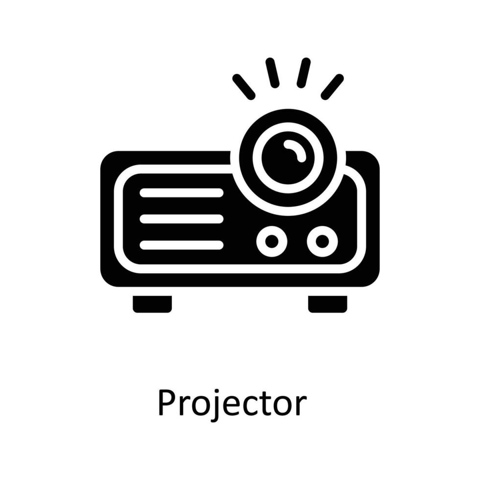 projektor vektor fast ikoner. enkel stock illustration stock