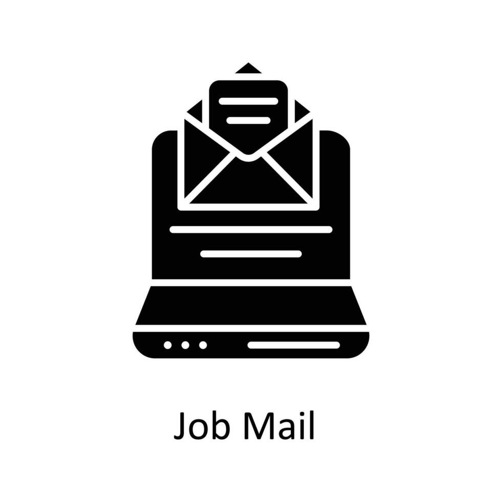 Job Mail Vektor solide Symbole. einfach Lager Illustration Lager