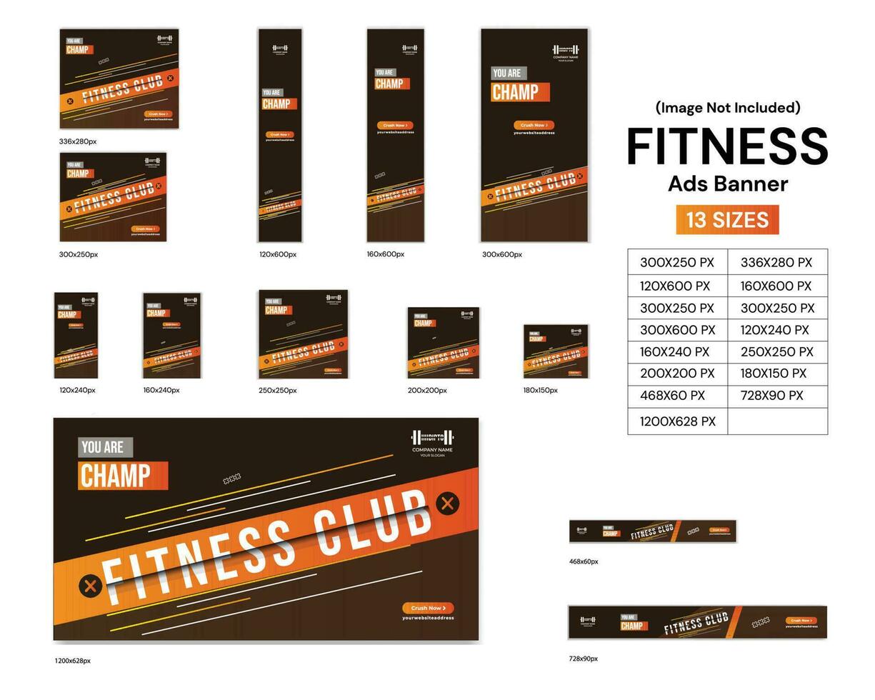 Fitness Anzeigen Banner Design vektor