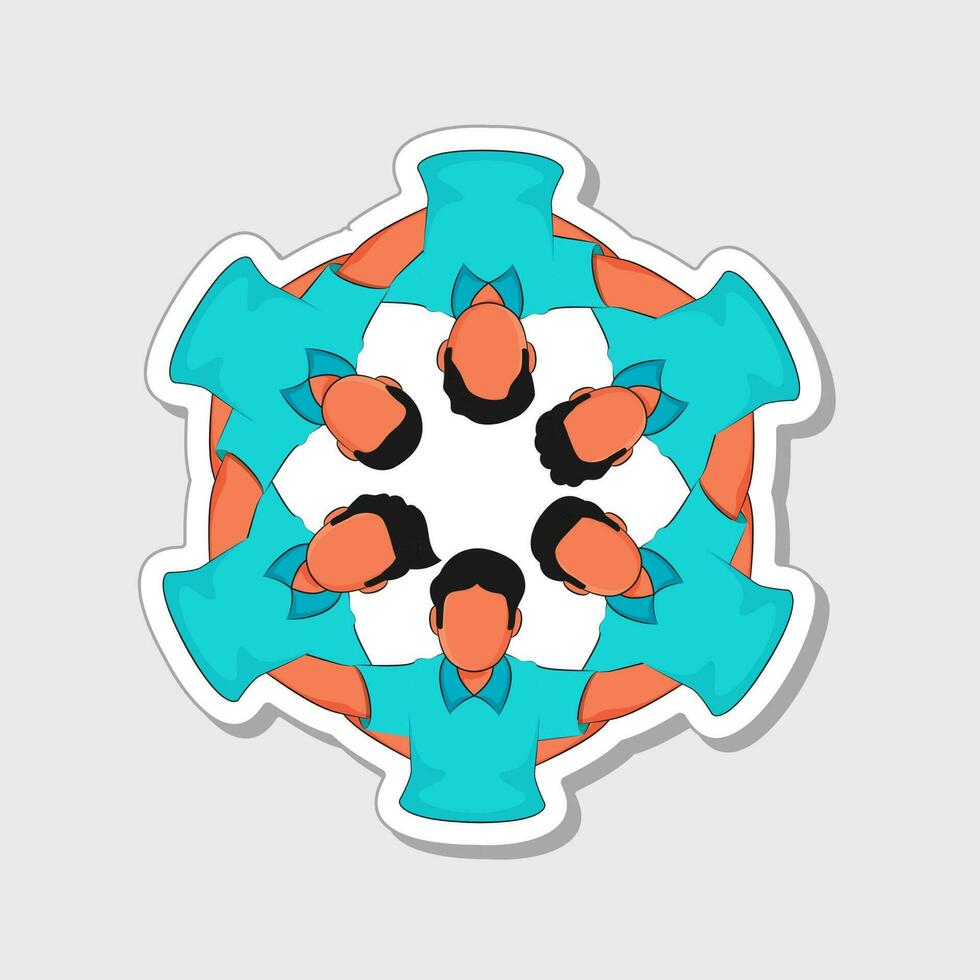illustration av manlig team cirkel över grå bakgrund. vektor
