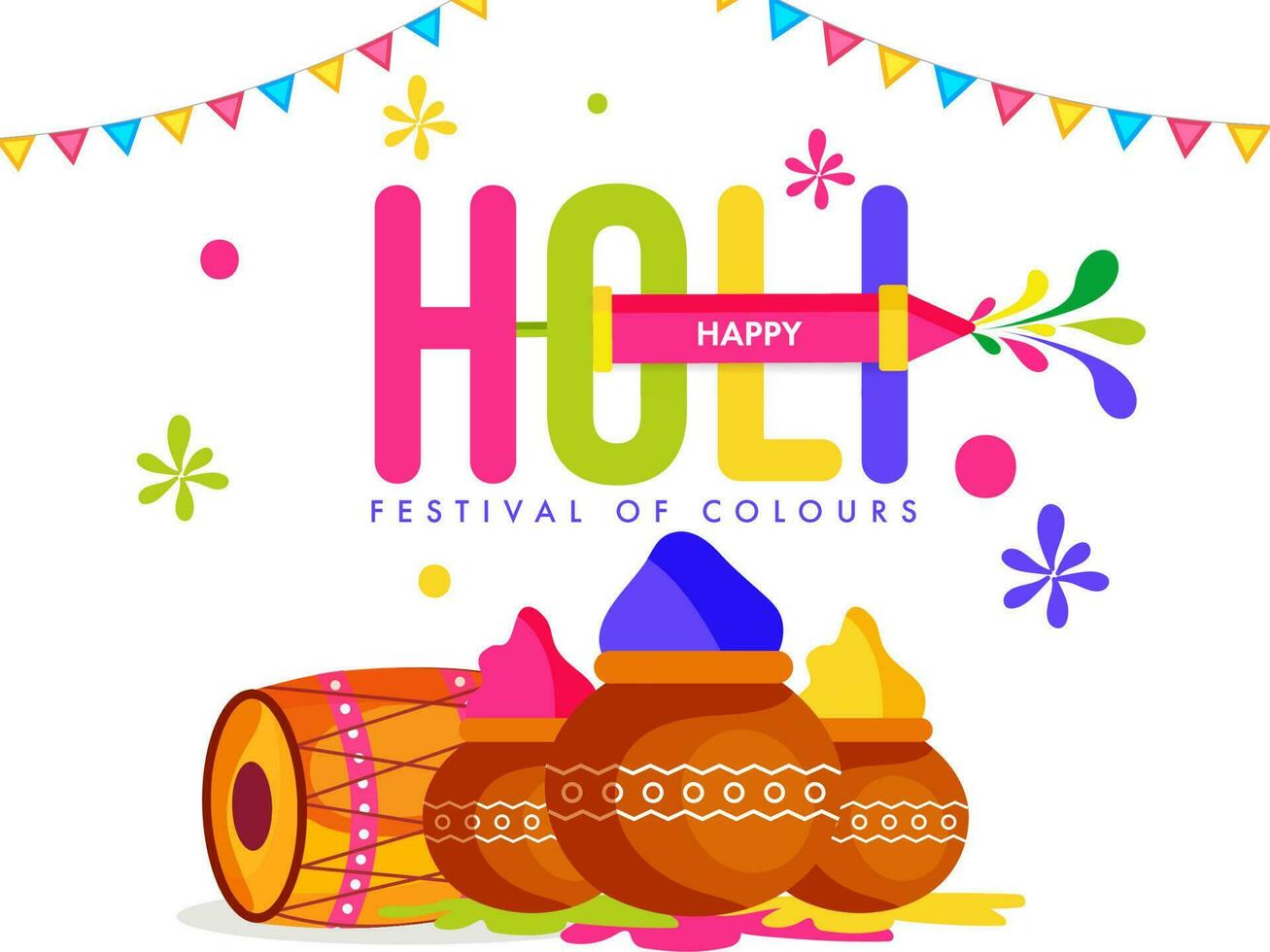 indisch Festival von Farben, glücklich holi Konzept. vektor
