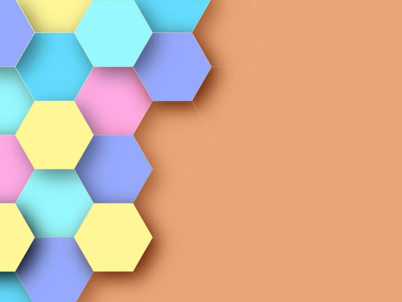 bunt Papier Hexagon Muster mit Raum zum Ihre Text. abstrakt Hintergrund. vektor