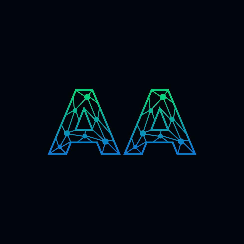 abstrakt brev aa logotyp design med linje punkt förbindelse för teknologi och digital företag företag. vektor