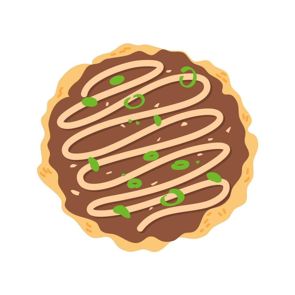 okonomiyaki japansk mat illustration vektor