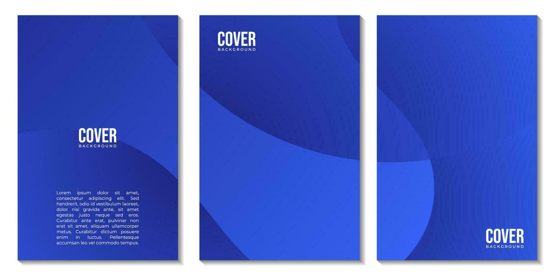 uppsättning av omslag med abstrakt blå färgrik lutning bakgrund vektor illustration