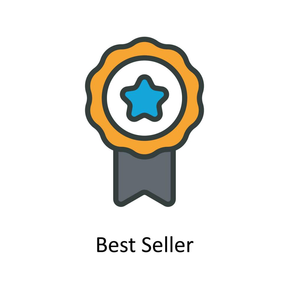 Beste Verkäufer Vektor füllen Gliederung Symbole. einfach Lager Illustration Lager