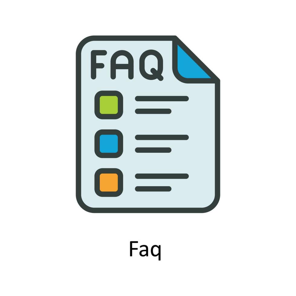 FAQ Vektor füllen Gliederung Symbole. einfach Lager Illustration Lager