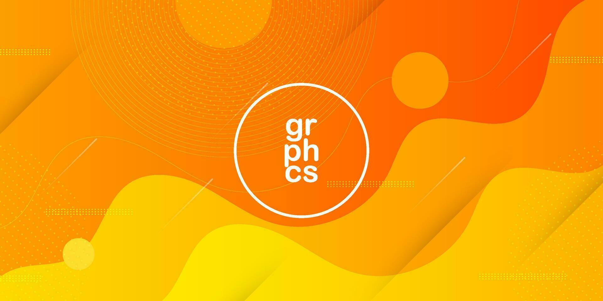 hell Gelb und Orange Gradient wellig Illustration Hintergrund minimal dynamisch mit einfach geometrisch Stil. cool design.eps10 Vektor