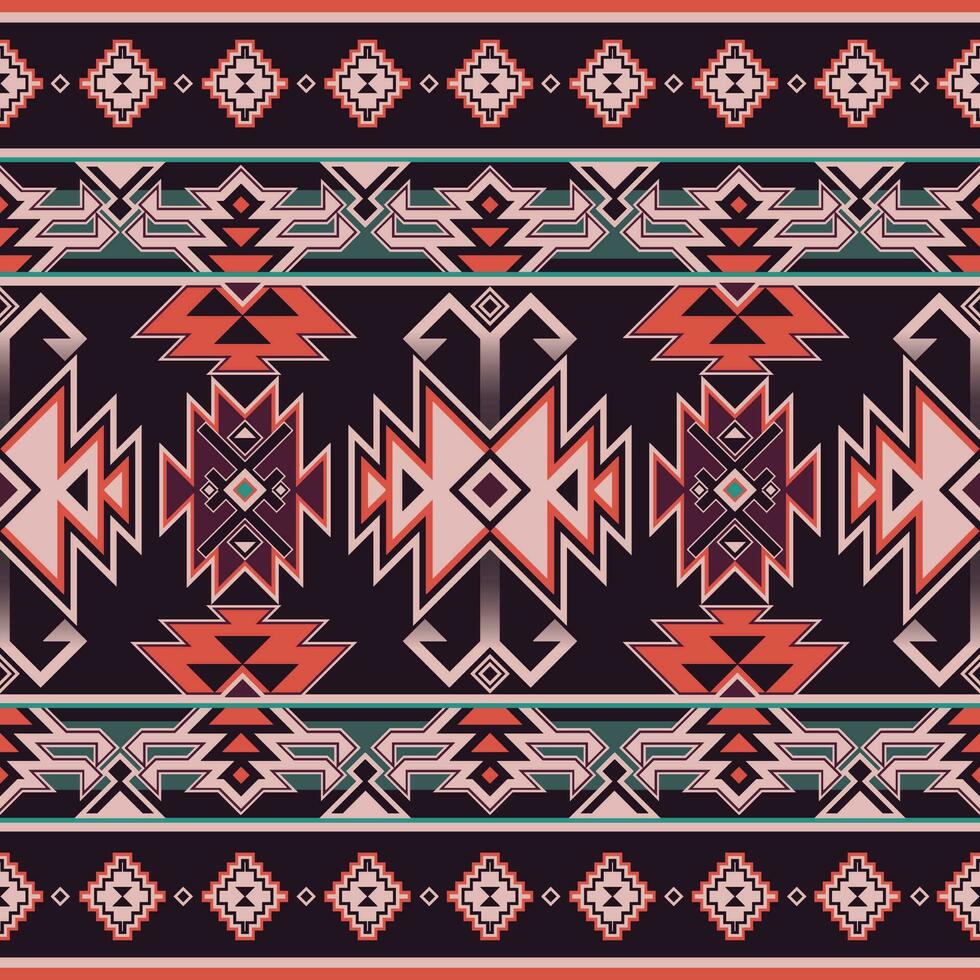 etnisk aztec abstrakt ikat konst. sömlös motiv triangel sparre mönster i stam, navajo folk broderi, och mexikansk stil. geometrisk konst prydnad print.design för matta, tapet, textil- vektor