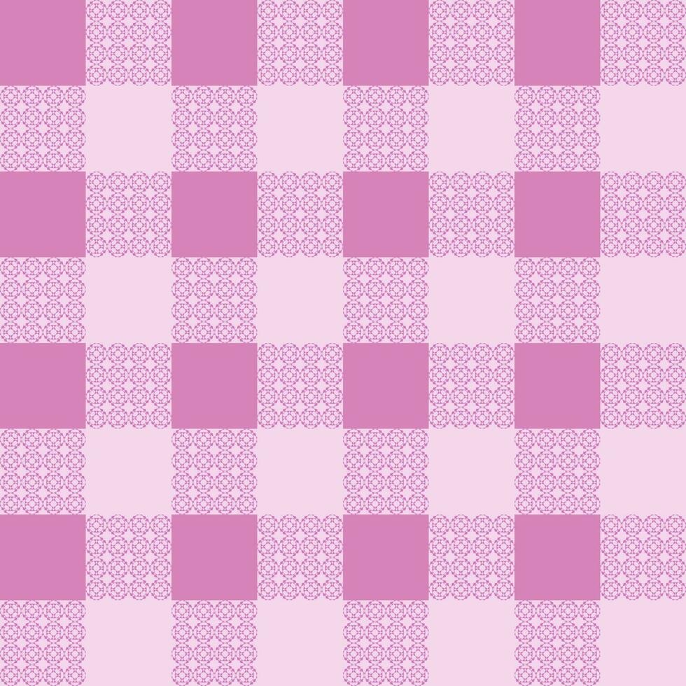 Rosa Ton von Gingham kariert Muster. zum Plaid, Tischdecke, Tuch, Shirt, Kleid, Papier, Bett, Decke, Decke, und Textil. Vektor nahtlos Design. Küche, Restaurant, Valentinstag Konzepte.