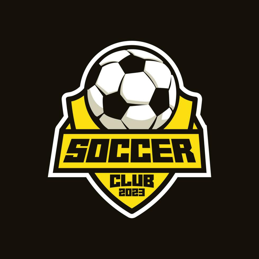 Fußball Abzeichen mit Schild Logo Entwürfe, modern Fußball Abzeichen Logo Vorlage vektor