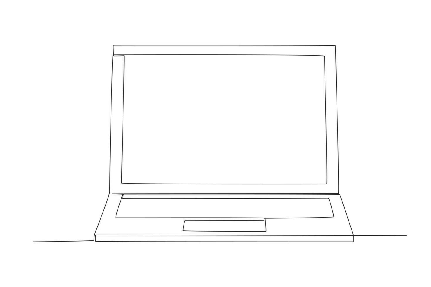 en bärbar dator är belägen till form en hetero vinkel vektor