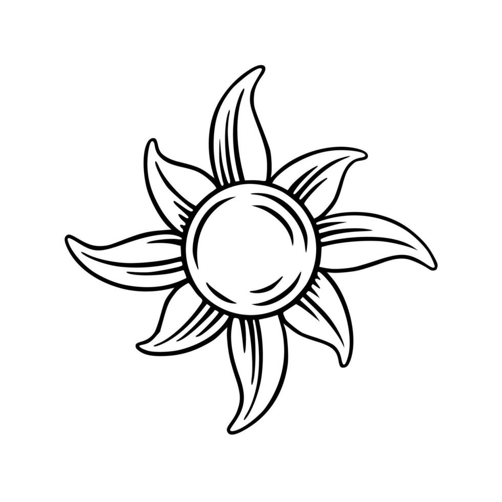 tarot Sol graverat element. andlig tarot Sol. vektor illustration