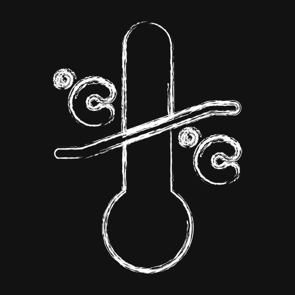 ikon temperatur begränsning. förpackning symbol element. ikoner i krita stil. Bra för grafik, affischer, logotyp, produkt förpackning, tecken, expedition, etc. vektor