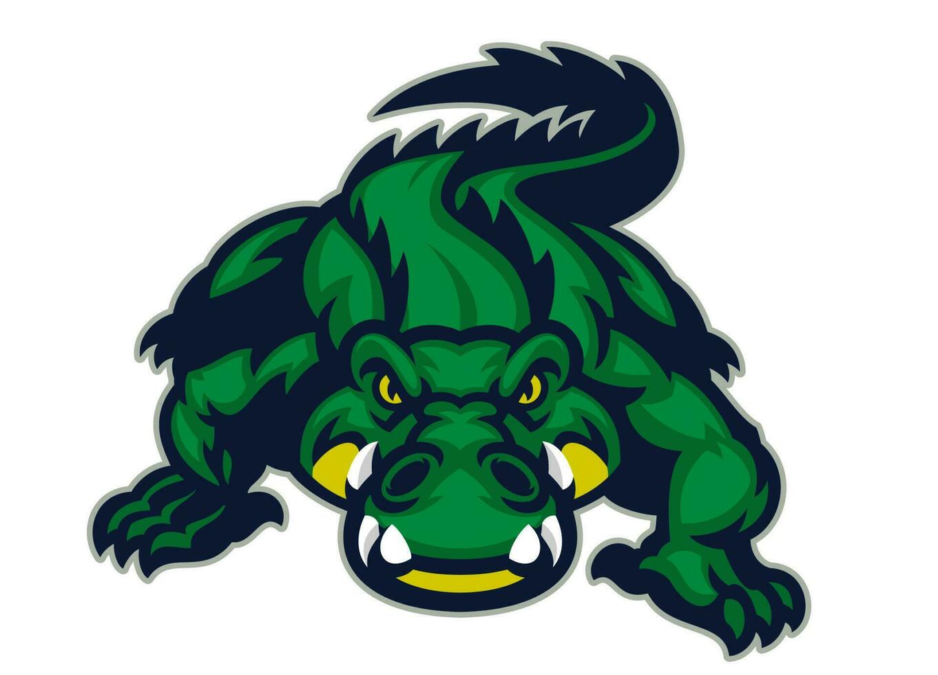 krokodil krypande maskot logotyp vektor