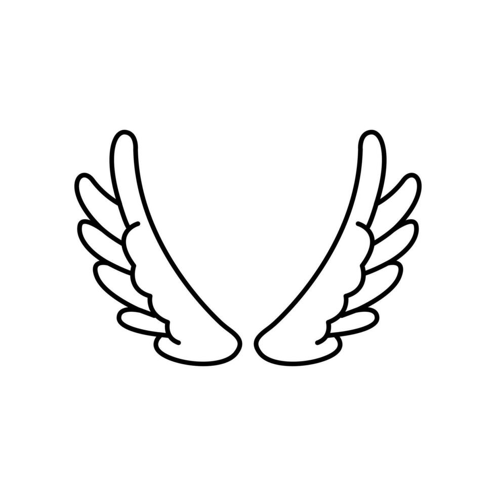 ängel vingar ikon vektor. flyga illustration tecken samling. pilot symbol. vingar logotyp. vektor