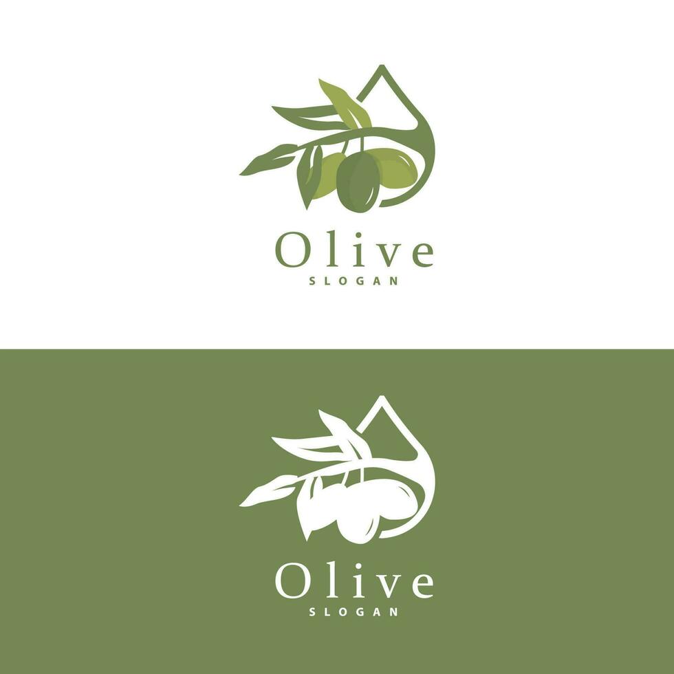 Olive Öl Logo, Olive Blatt Pflanze Kräuter- Garten Vektor, einfach elegant luxuriös Symbol Design Vorlage Illustration vektor