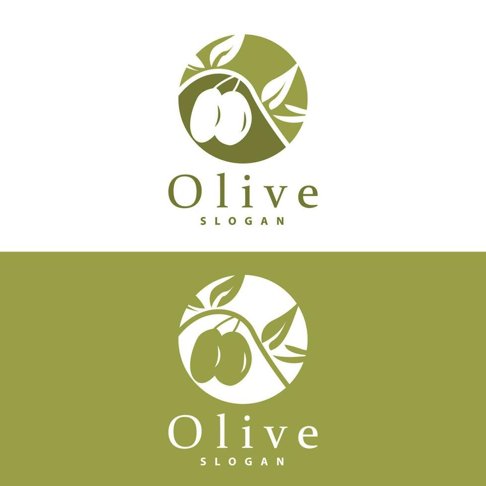 Olive Öl Logo, Olive Blatt Pflanze Kräuter- Garten Vektor, einfach elegant luxuriös Symbol Design Vorlage Illustration vektor