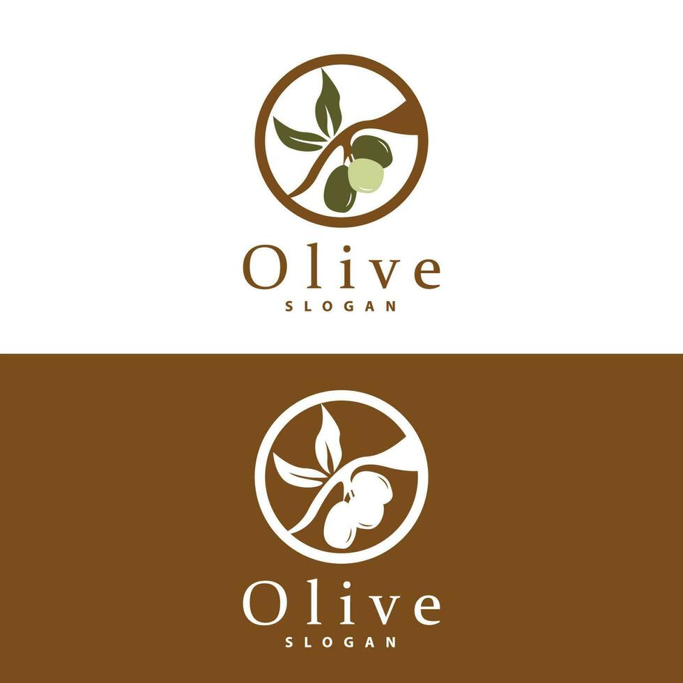 Olive Öl Logo, Olive Blatt Pflanze Kräuter- Garten Vektor, einfach elegant luxuriös Symbol Design Vorlage Illustration vektor