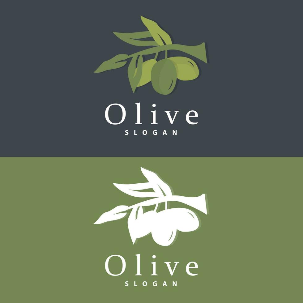 Olive Öl Logo, Olive Blatt Pflanze Kräuter- Garten Vektor, einfach elegant luxuriös Symbol Design Vorlage Illustration vektor