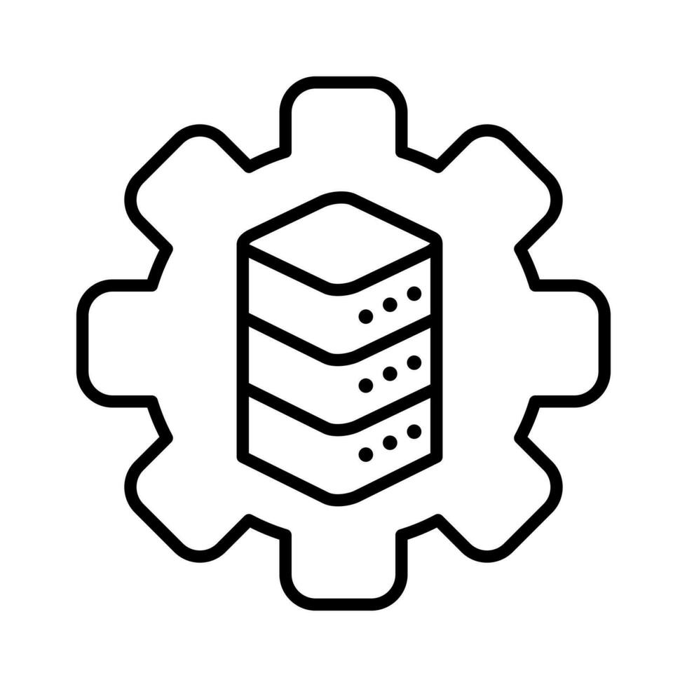 Daten Lager System Automatisierung Gliederung Symbol Vektor Illustration