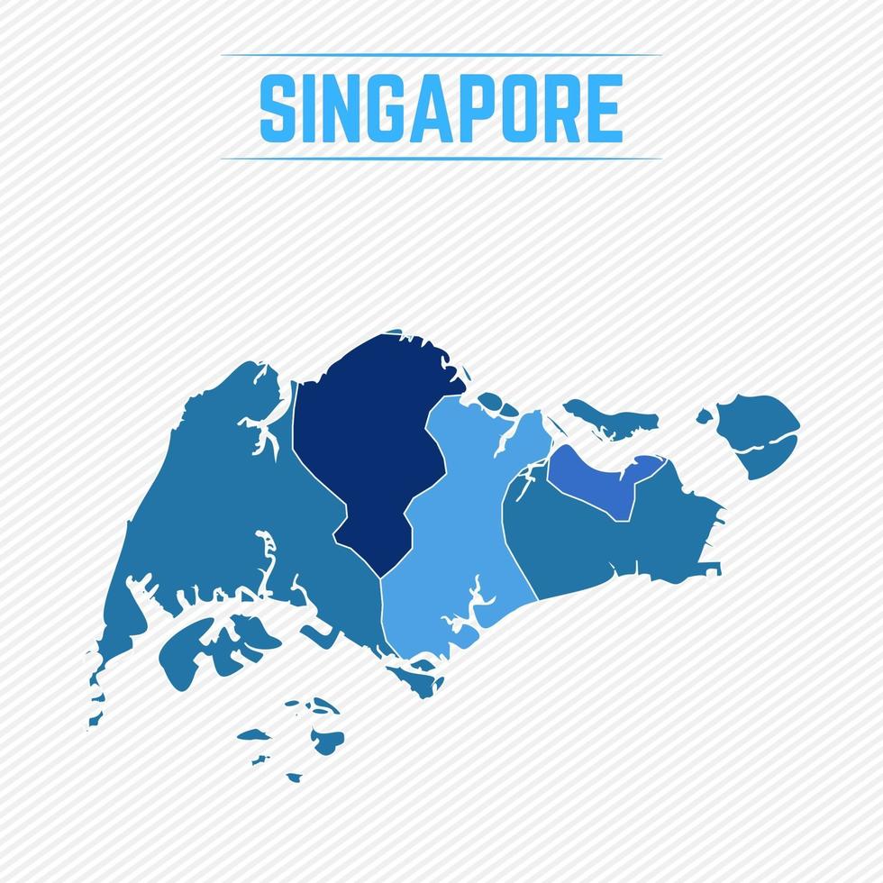 Singapur detaillierte Karte mit Regionen vektor