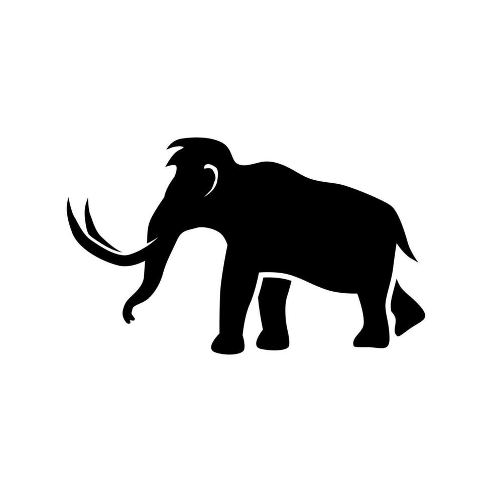 schwarz Mammut Vektor Logo