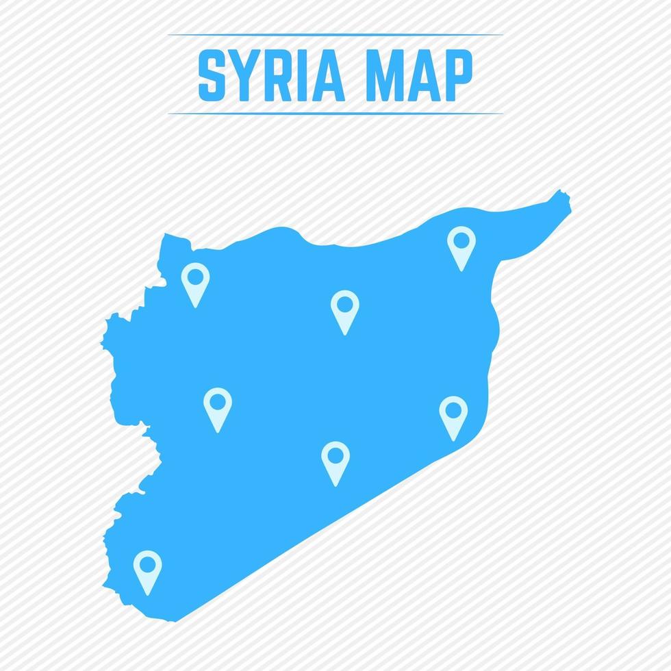 syrien enkel karta med kartaikoner vektor