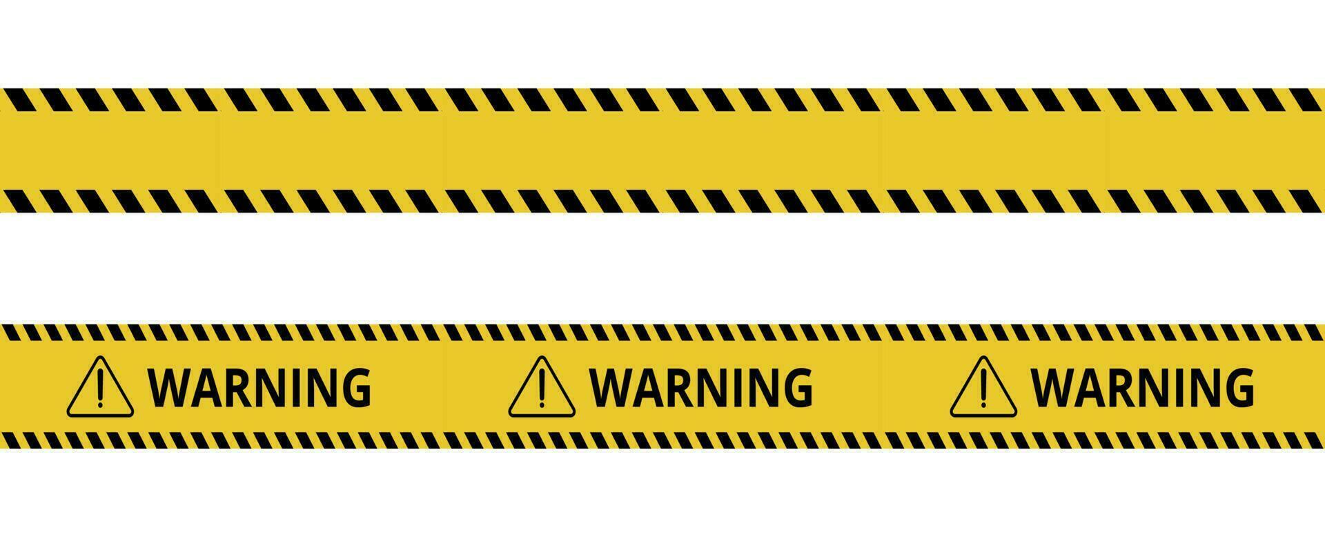 Konstruktion Grenze. Warnung Vorsicht unterzeichnen. schwarz und Gelb Linie. nahtlos Barriere. inbegriffen Bürsten vektor