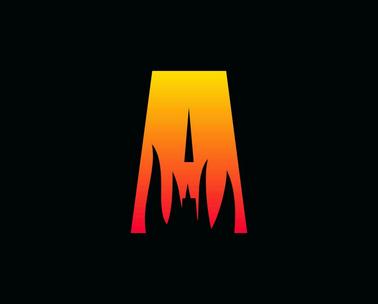 en brev flamma logotyp design brand illustration vektor
