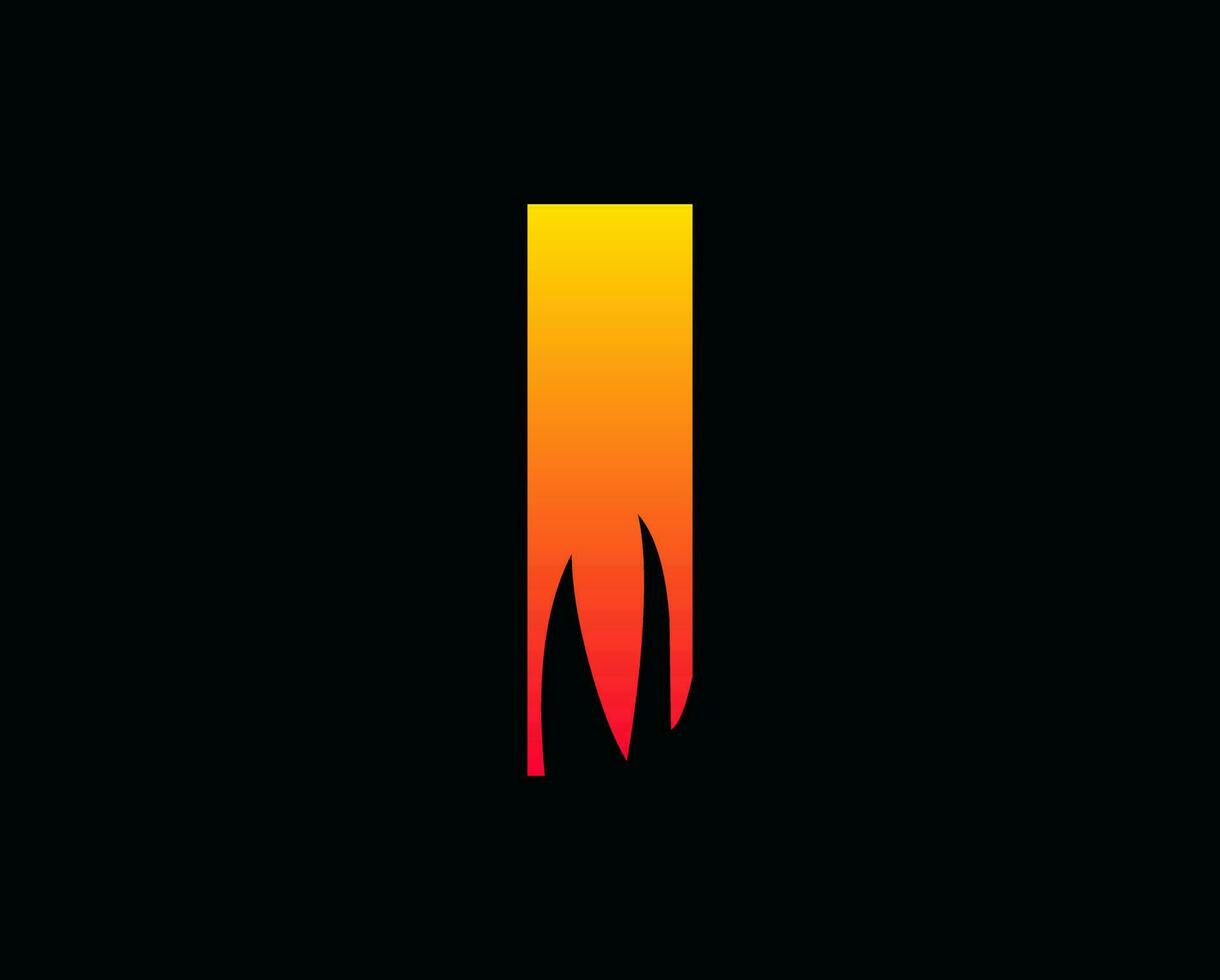 ich Brief Flamme Logo Design Feuer Logo vektor