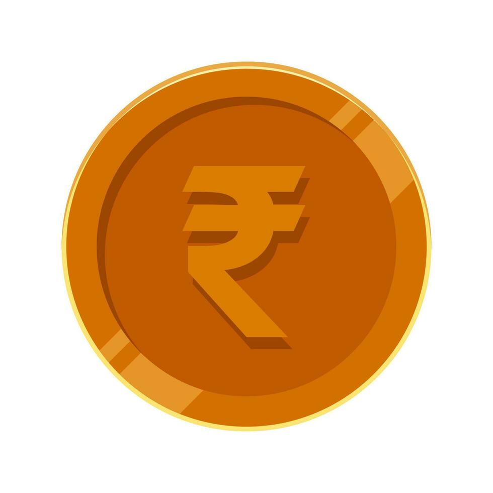 rupee Indien mynt brons pengar rupee koppar valuta symbol vektor