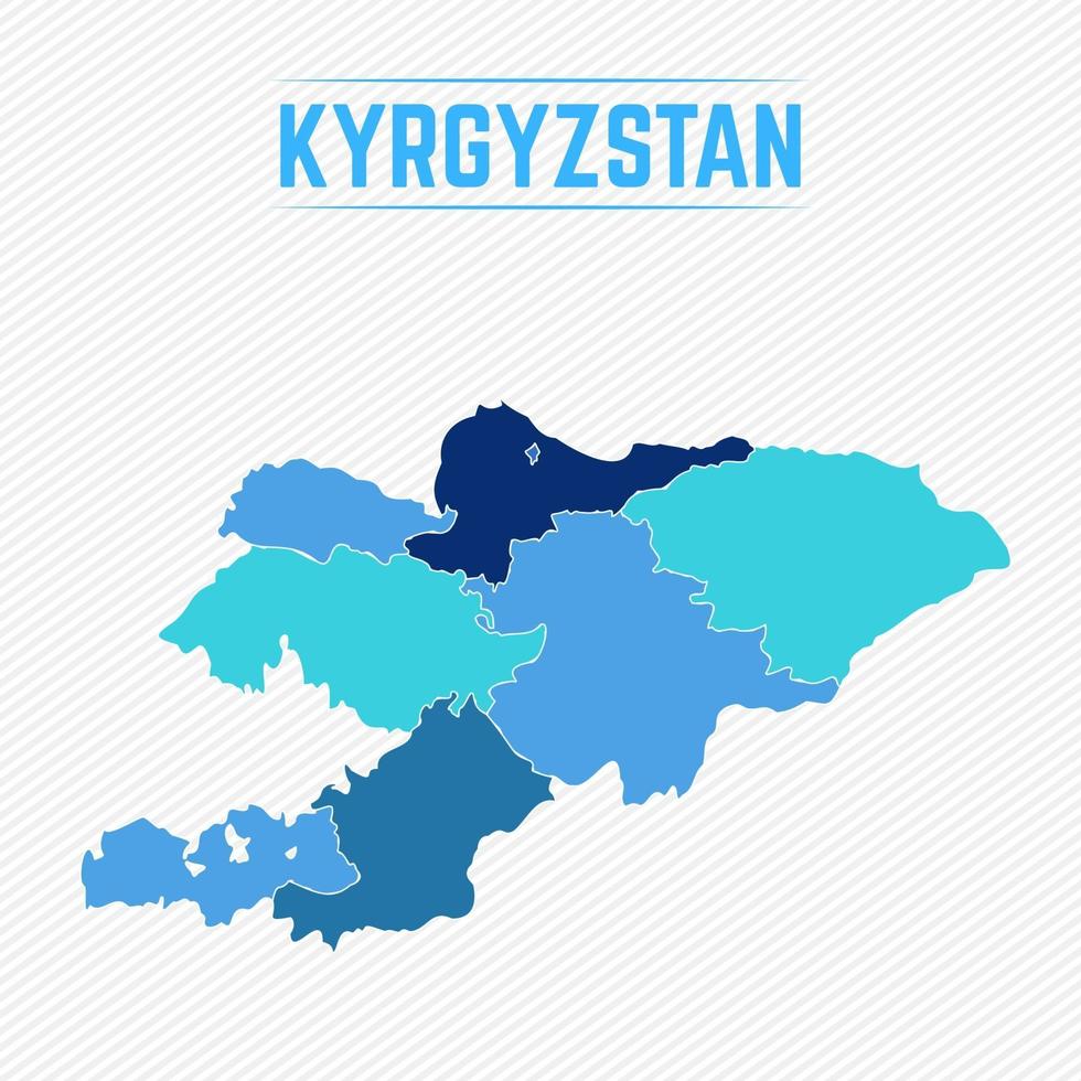 Kirgisistan detaillierte Karte mit Regionen vektor