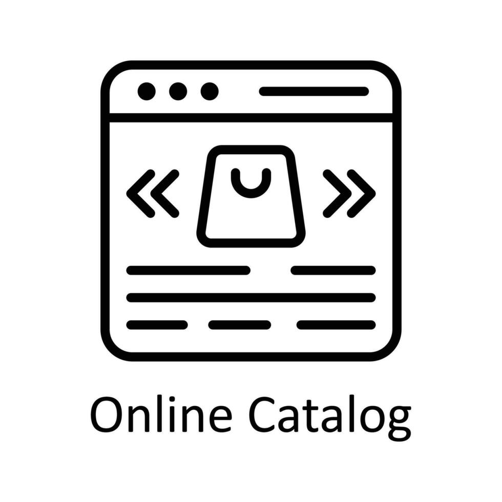 online Katalog Vektor Gliederung Symbole. einfach Lager Illustration Lager