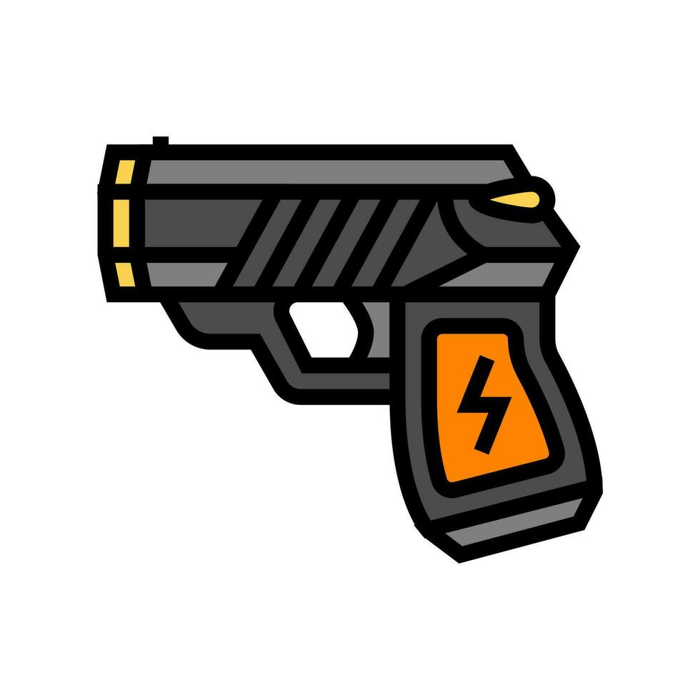 Taser Gewehr Verbrechen Farbe Symbol Vektor Illustration