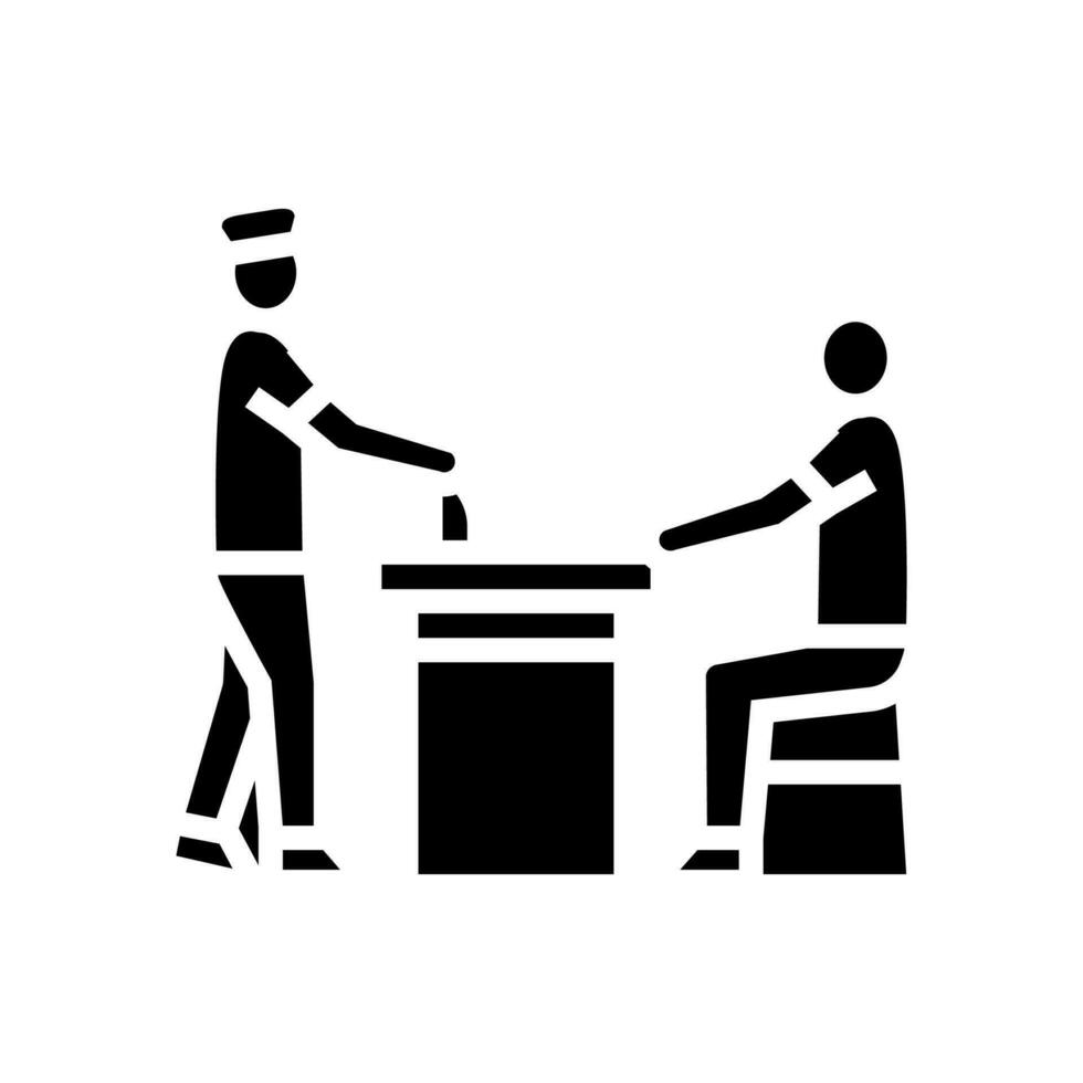 Polizei Verhör Verbrechen Glyphe Symbol Vektor Illustration