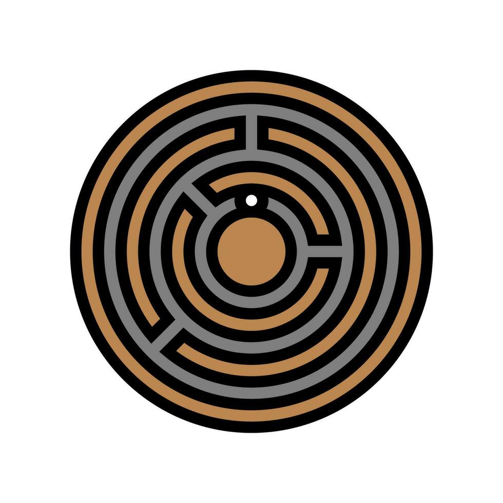 Labyrinth Spiel Farbe Symbol Vektor Illustration