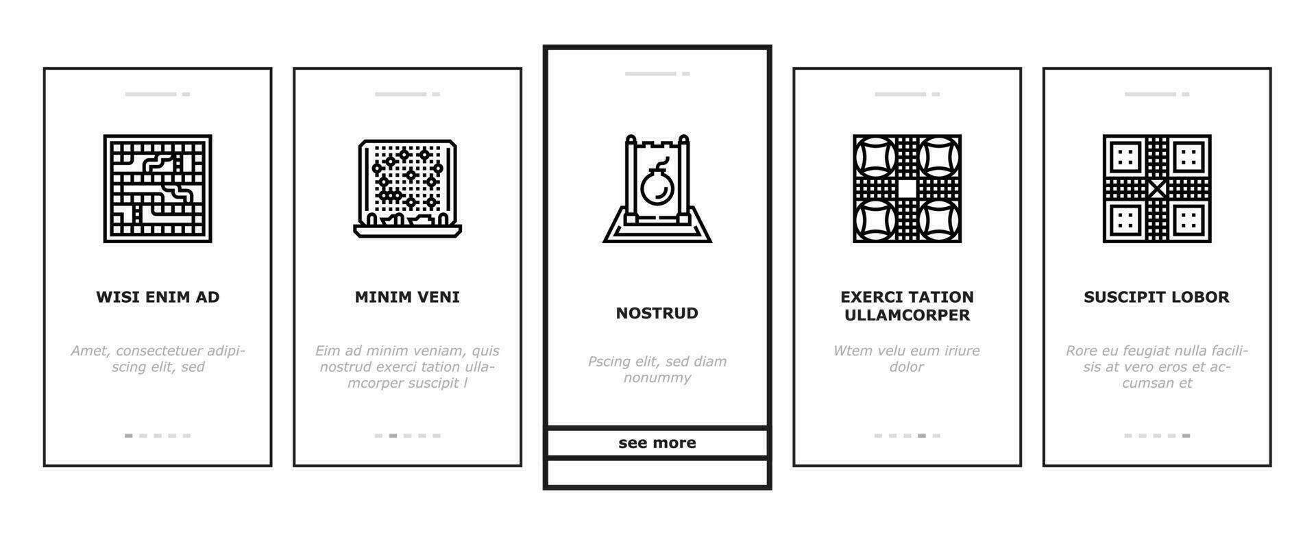 Spiel Tabelle abspielen Tafel Onboarding Symbole einstellen Vektor