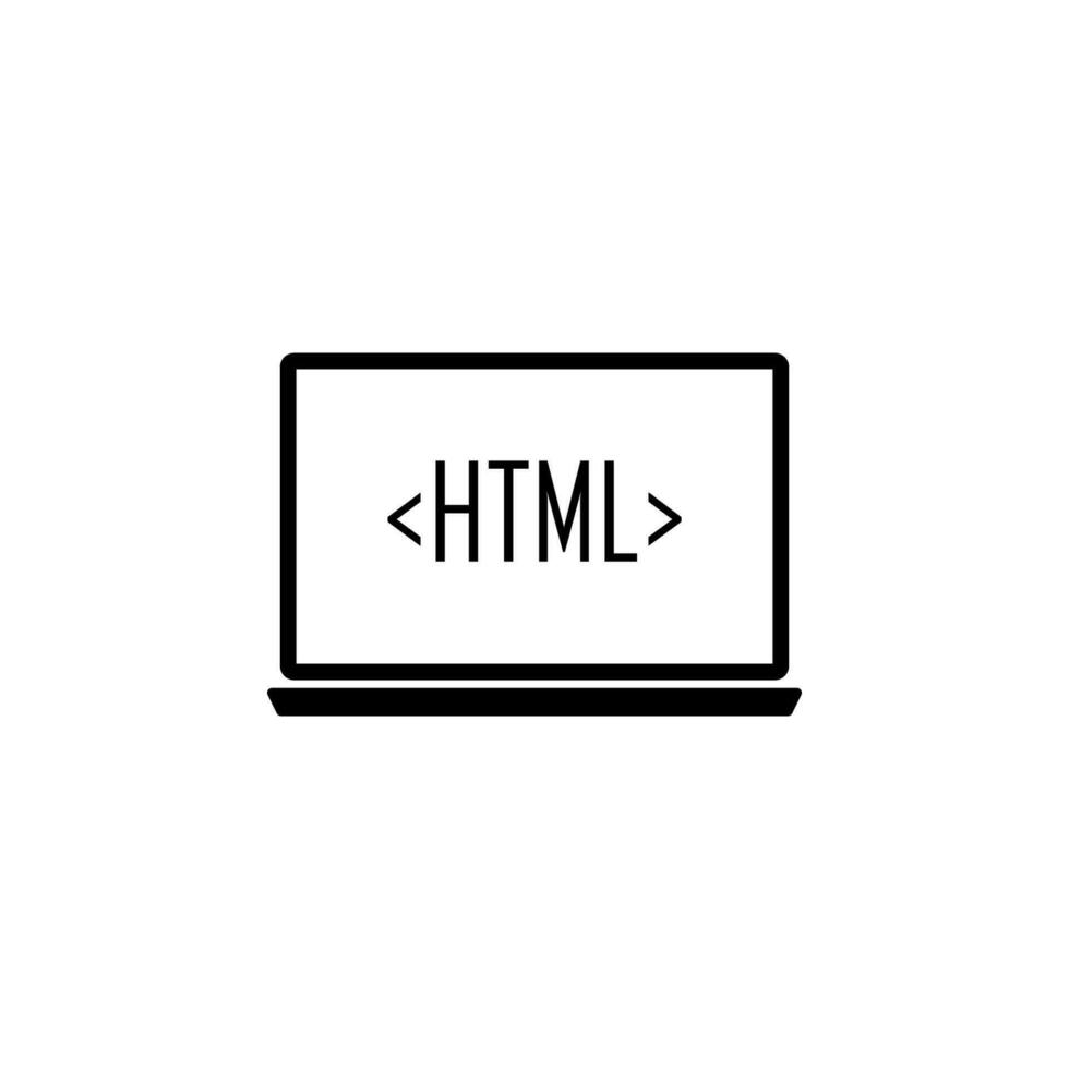 Laptop, html Vektor Symbol Illustration