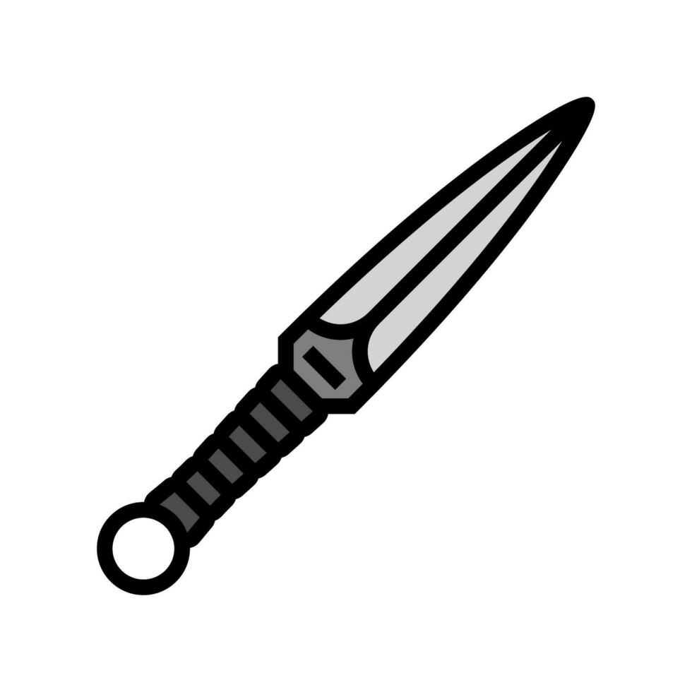 Kunai Waffe Militär- Farbe Symbol Vektor Illustration