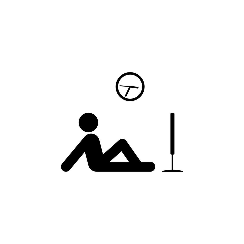 während Aufpassen Fernseher Vektor Symbol Illustration