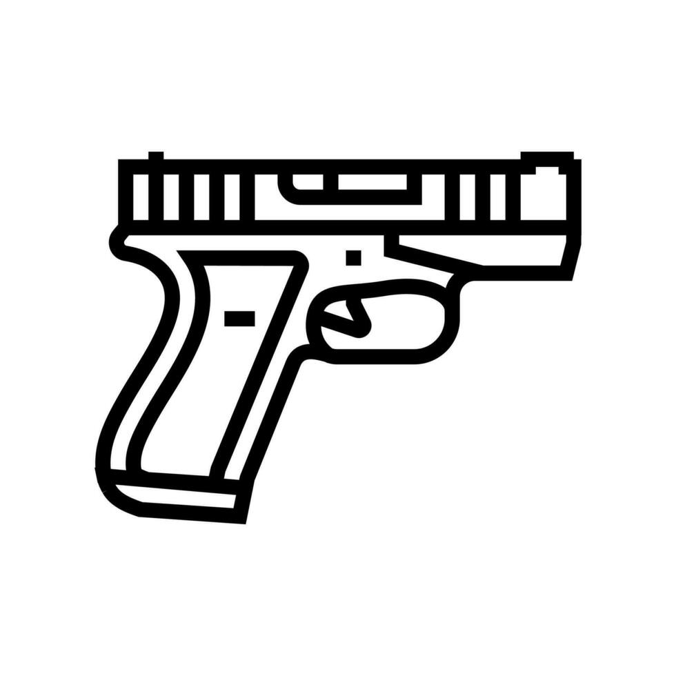pistol vapen krig linje ikon vektor illustration
