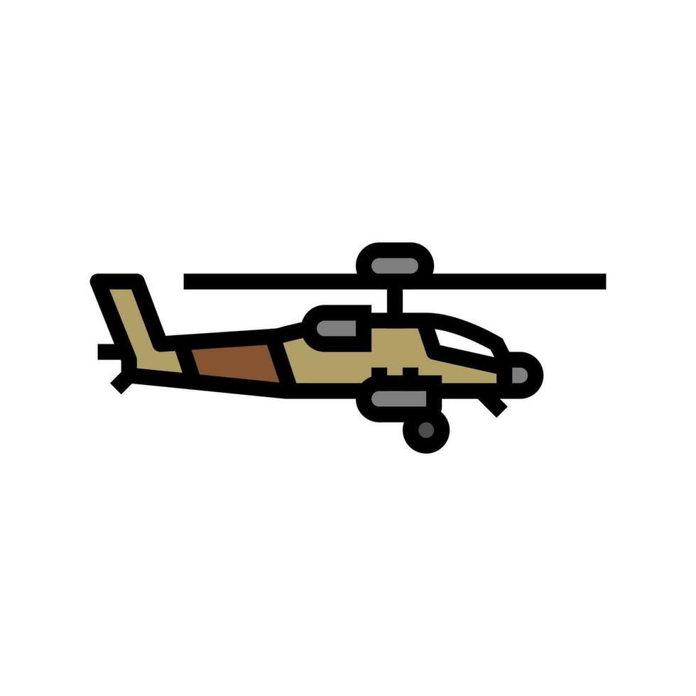 helikopter vapen krig Färg ikon vektor illustration