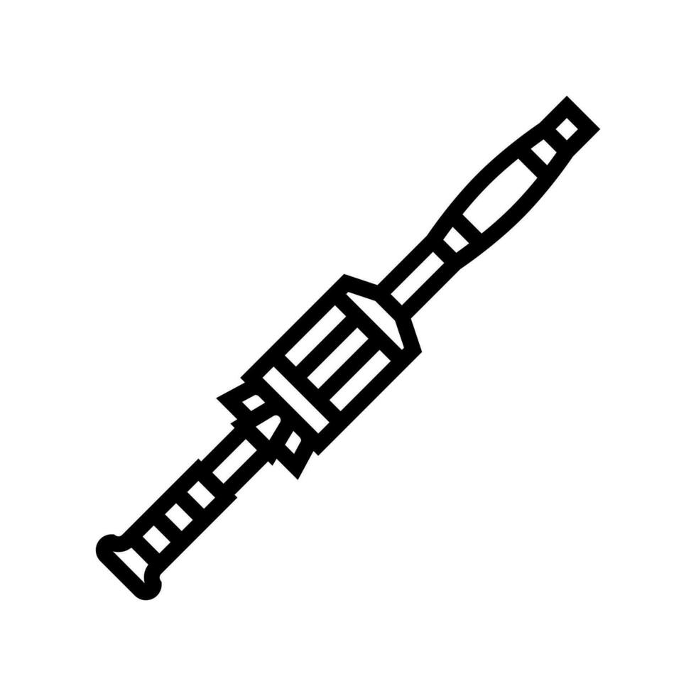 Blasrohr Waffe Militär- Linie Symbol Vektor Illustration